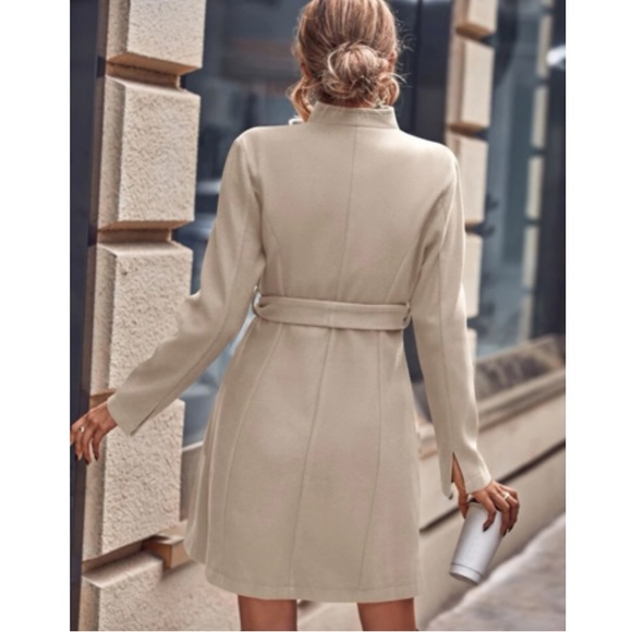 Luxe single breasted belted overcoat - Picture 6 of 8